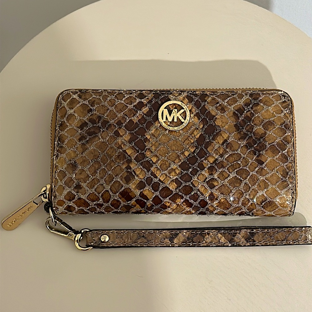 Michael Kors Snake Embossed Wristlet